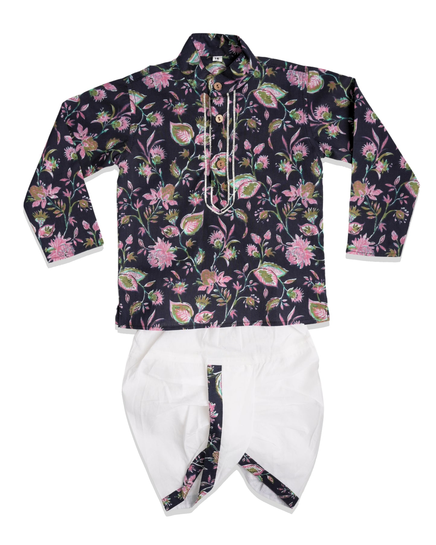 Celestial Bloom pure cotton kurta and dhoti