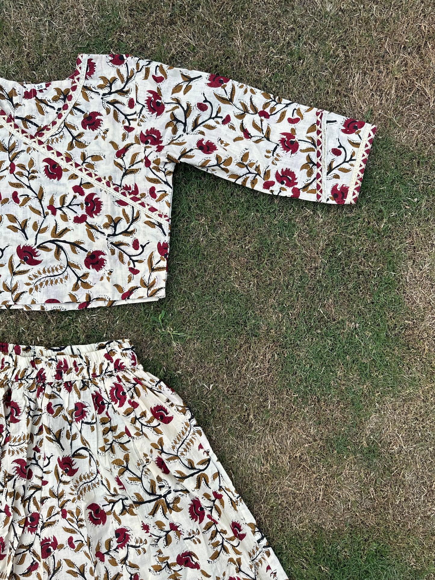 Royal flower pure cotton lehenga with duppata -age group 6 months to 16 years