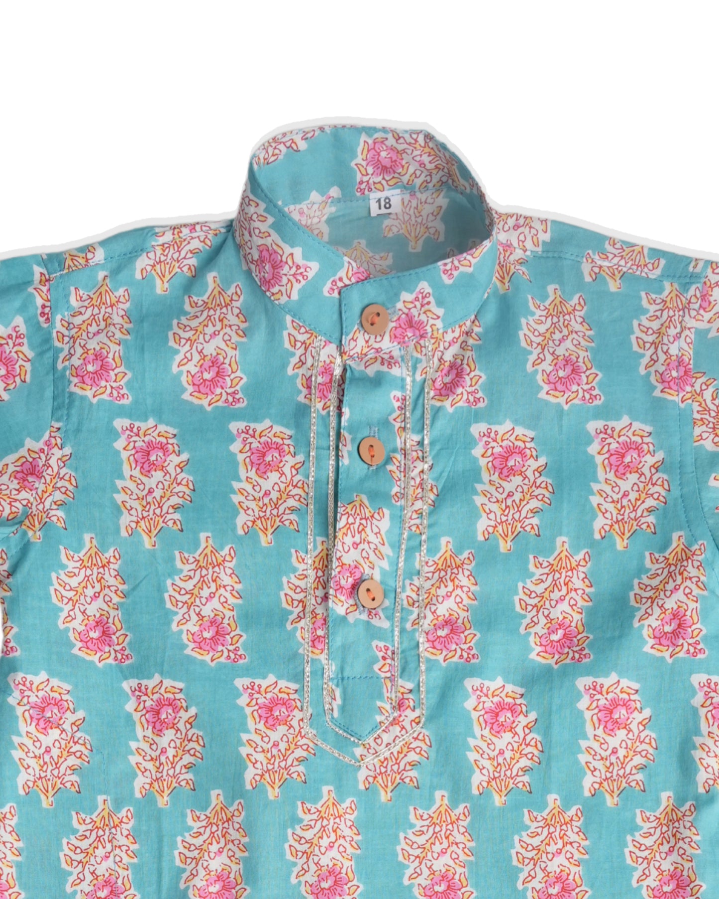 Cotton candy sky pure cotton kurta with dhoti