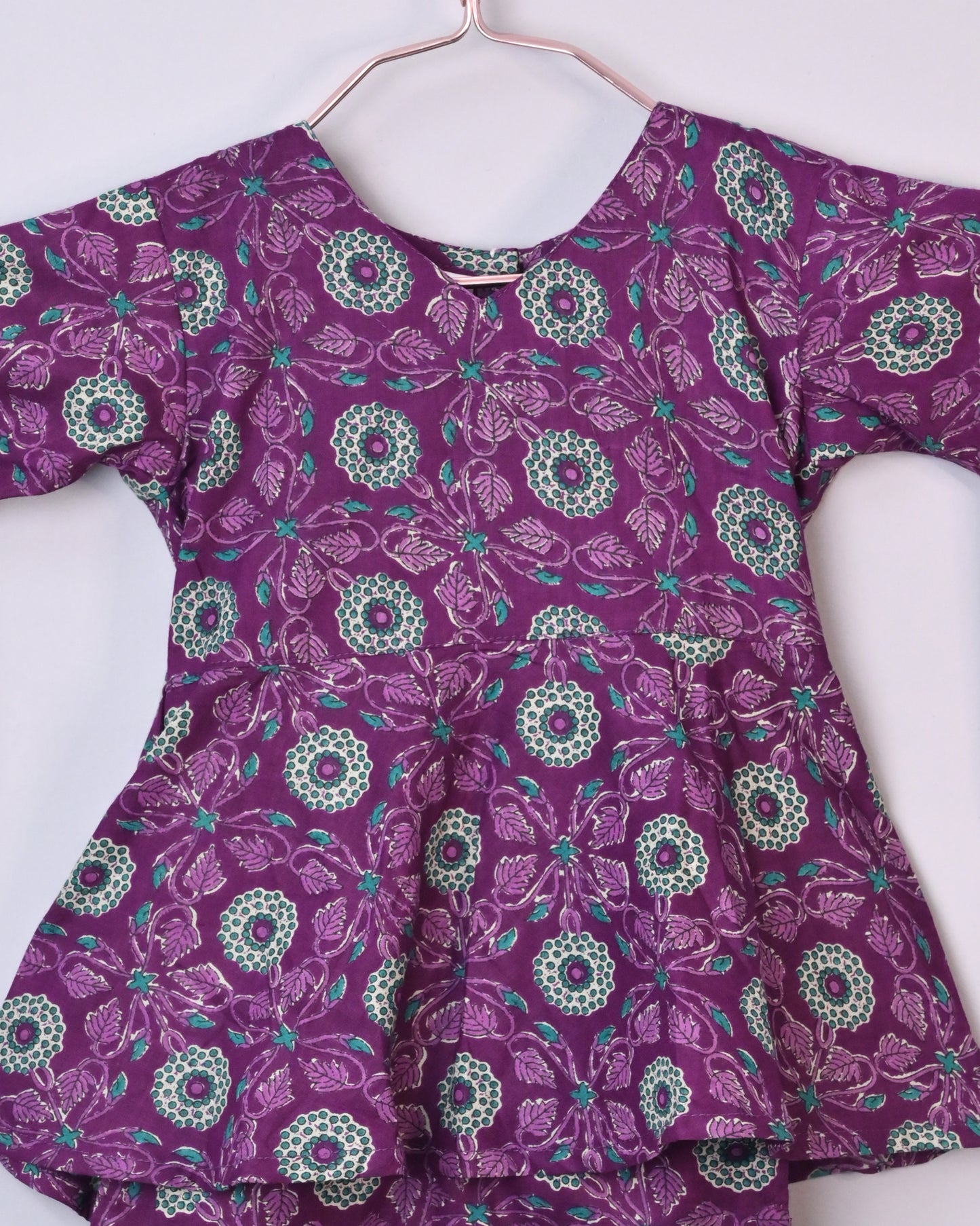 Purple majesty coord set for girls in pure cotton