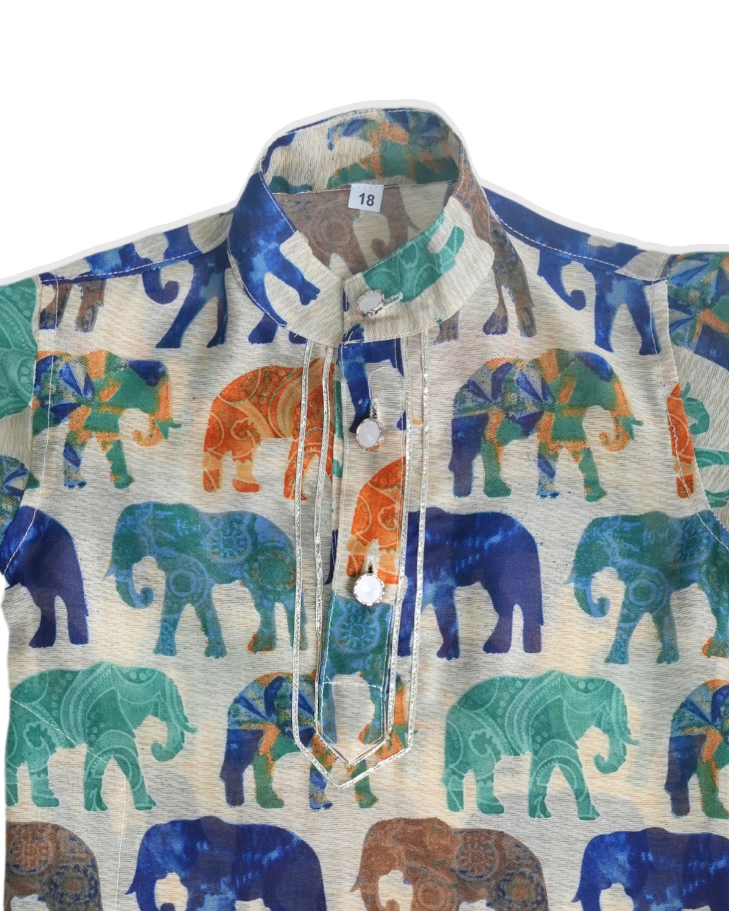 Elephant silk kurta and dhoti set