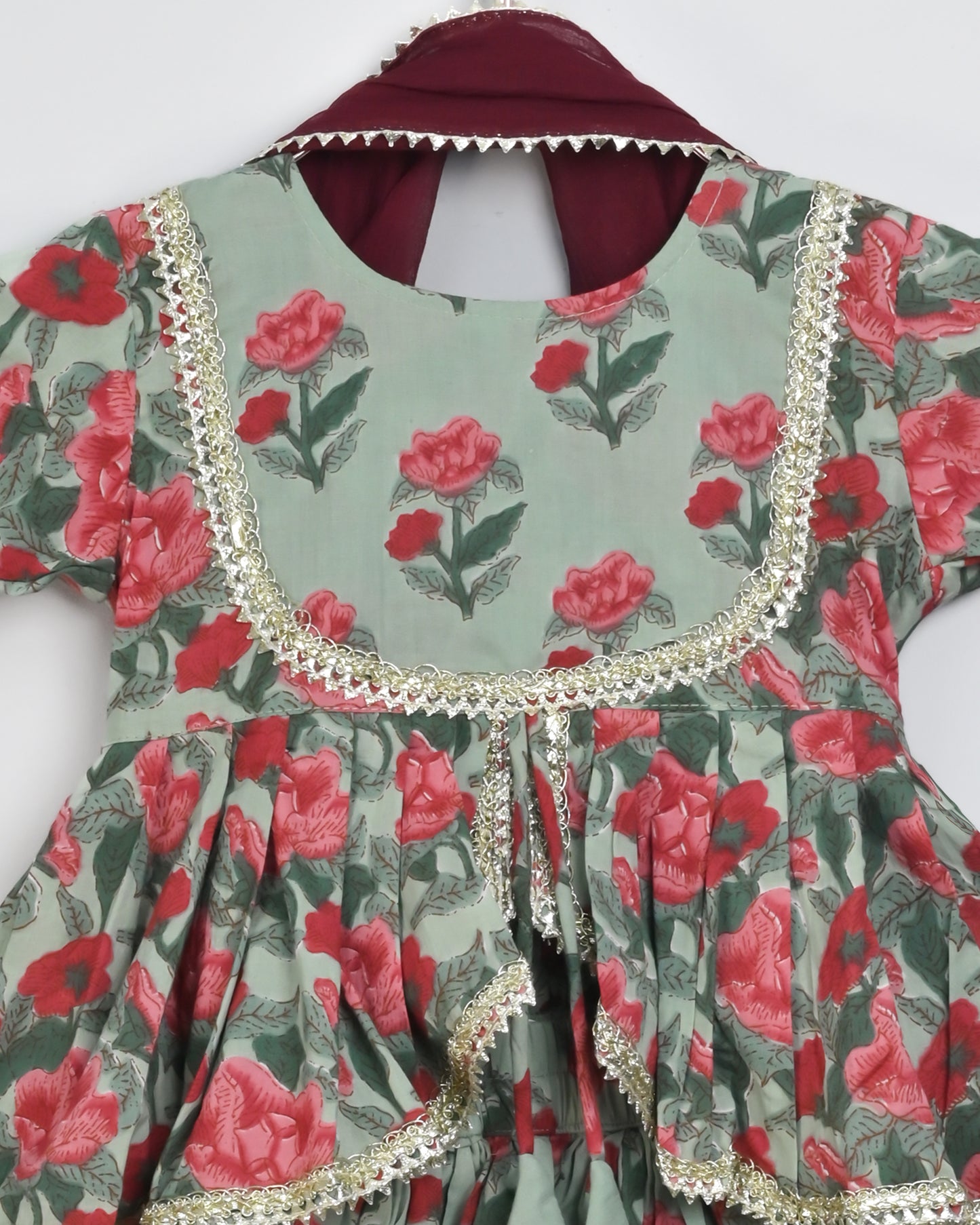Frost Rose Lehenga in pure cotton