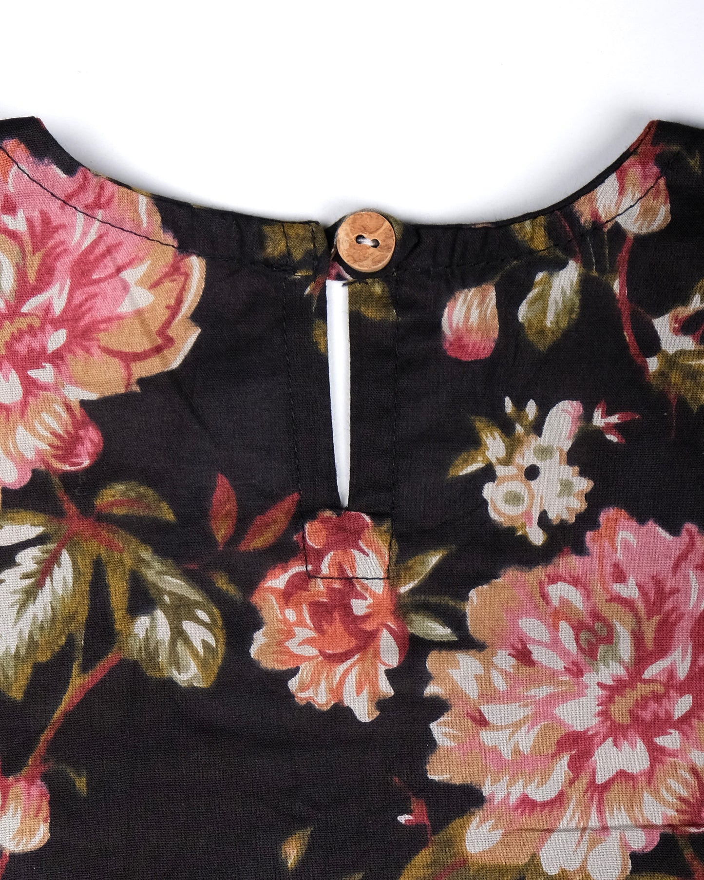 Midnight Florals Angrakha style pure cotton suit with Duppata