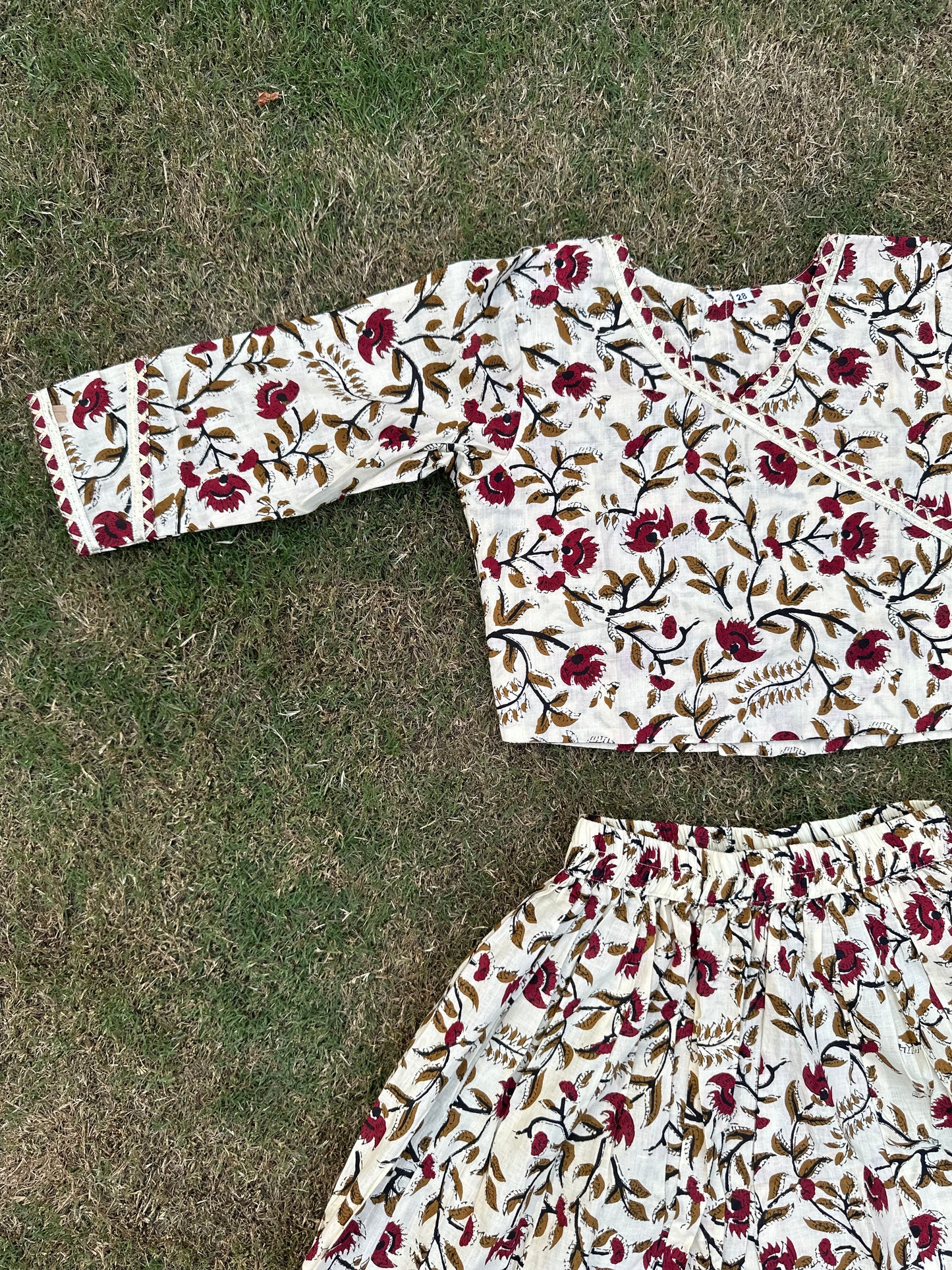 Royal flower pure cotton lehenga with duppata -age group 6 months to 16 years