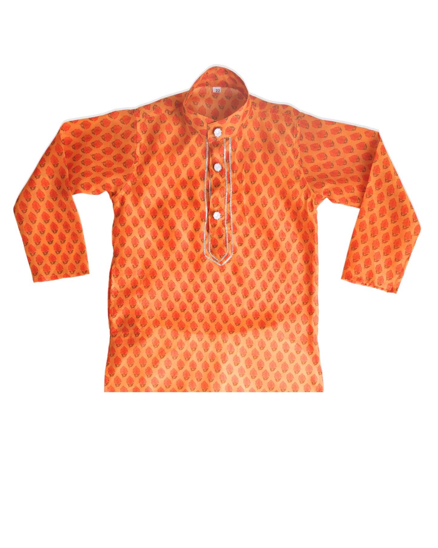 Orange blossom silk charm kurta and dupion silk dhoti