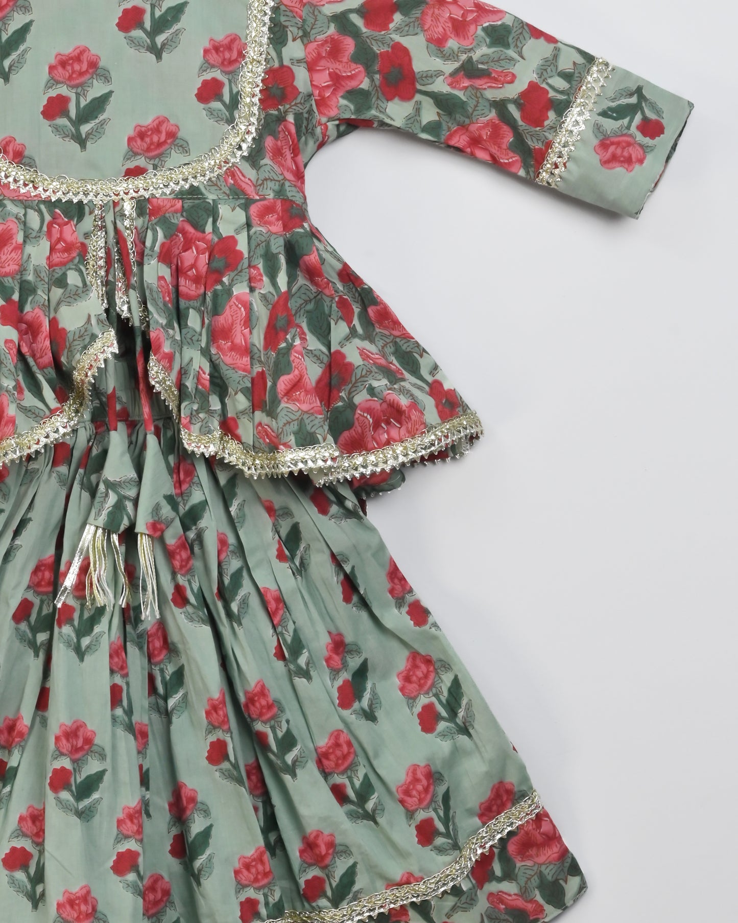 Frost Rose Lehenga in pure cotton