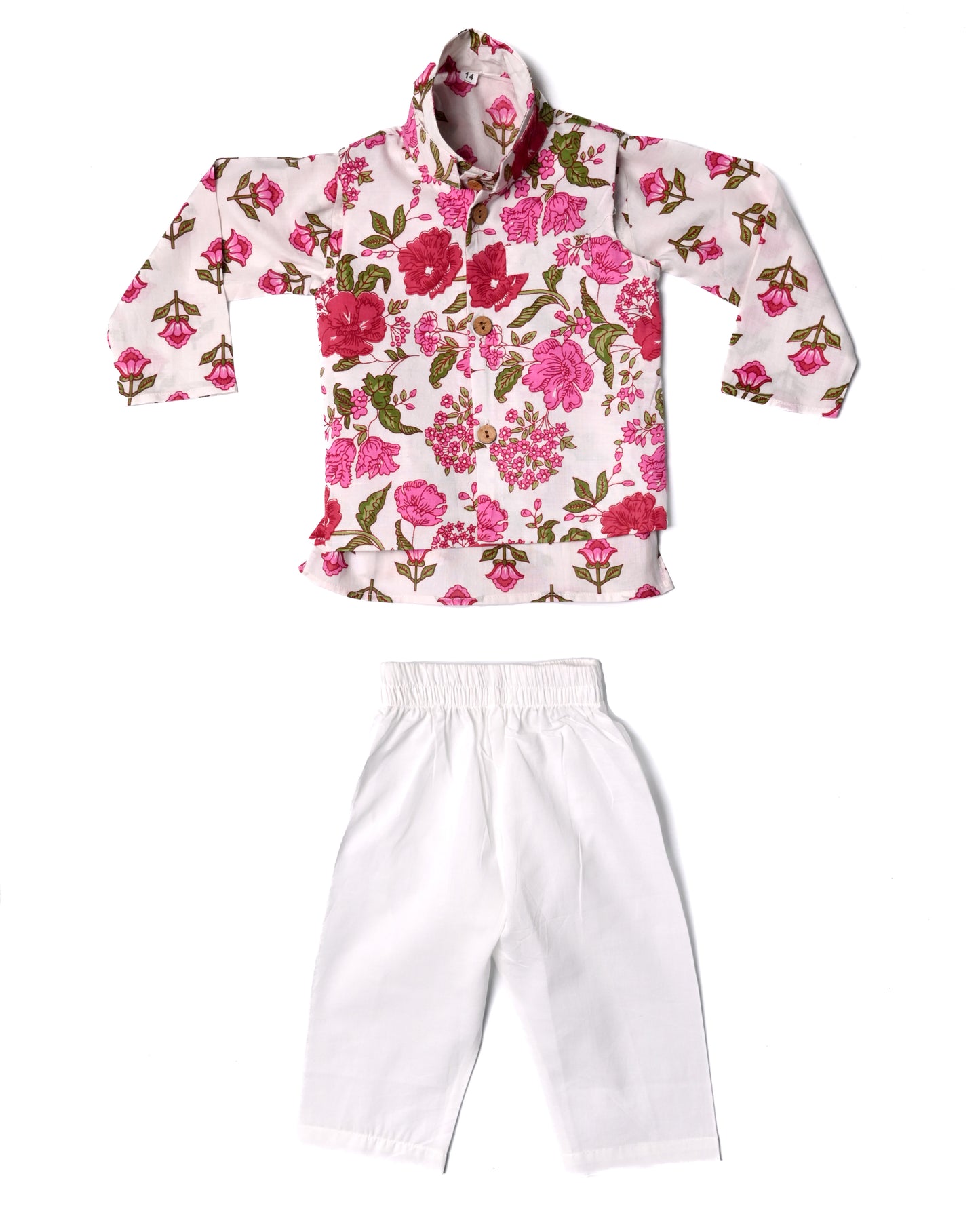 Rosey floral Three piece (jacket, kurta and pajama) set for boys