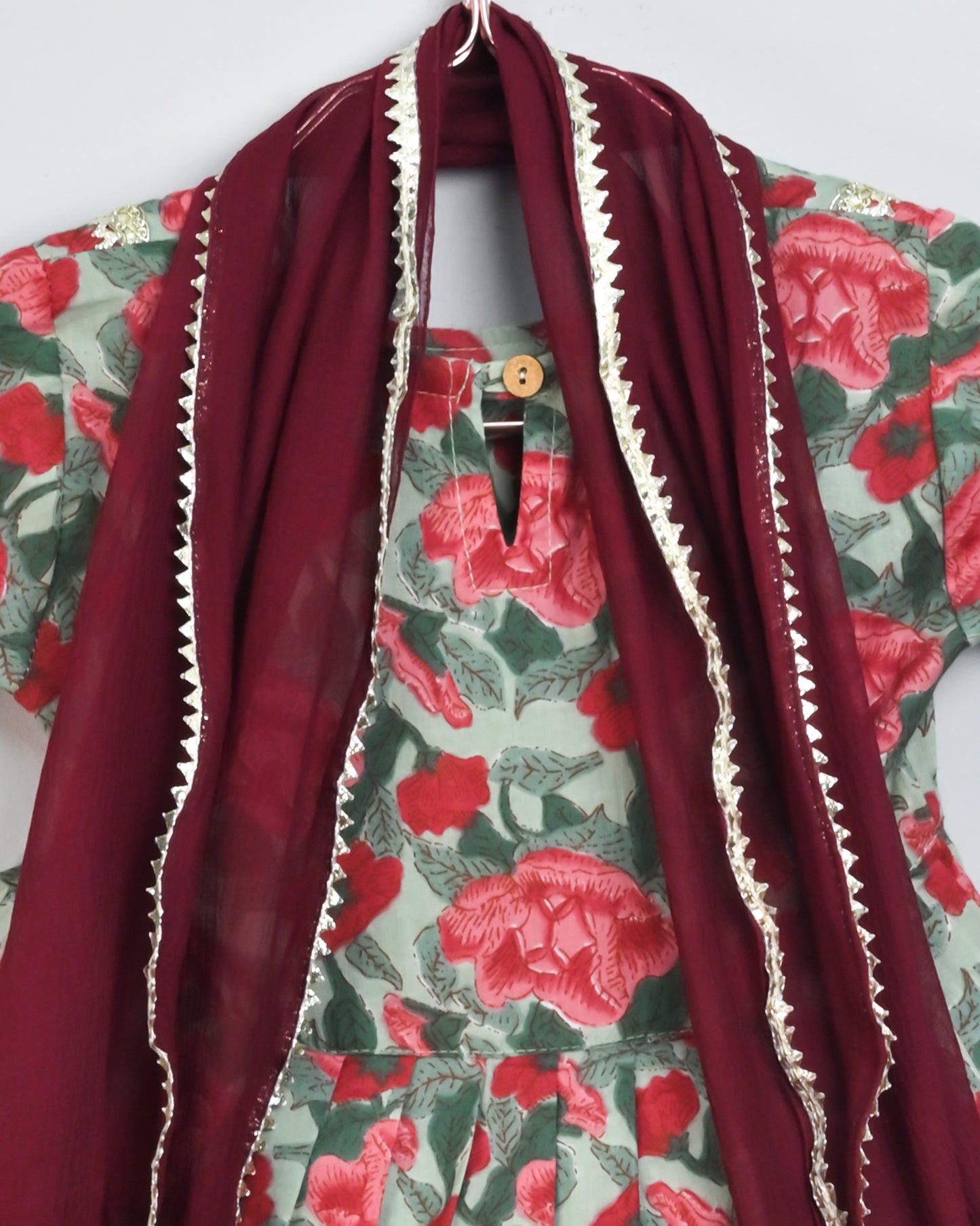 Frost Rose Lehenga in pure cotton