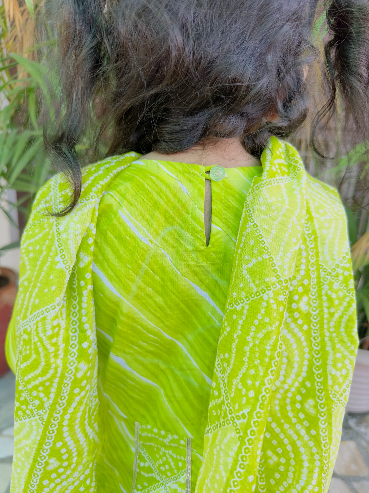 Green parrot garara pure cotton girls ethnic wear suit-size 6 months to 18 years