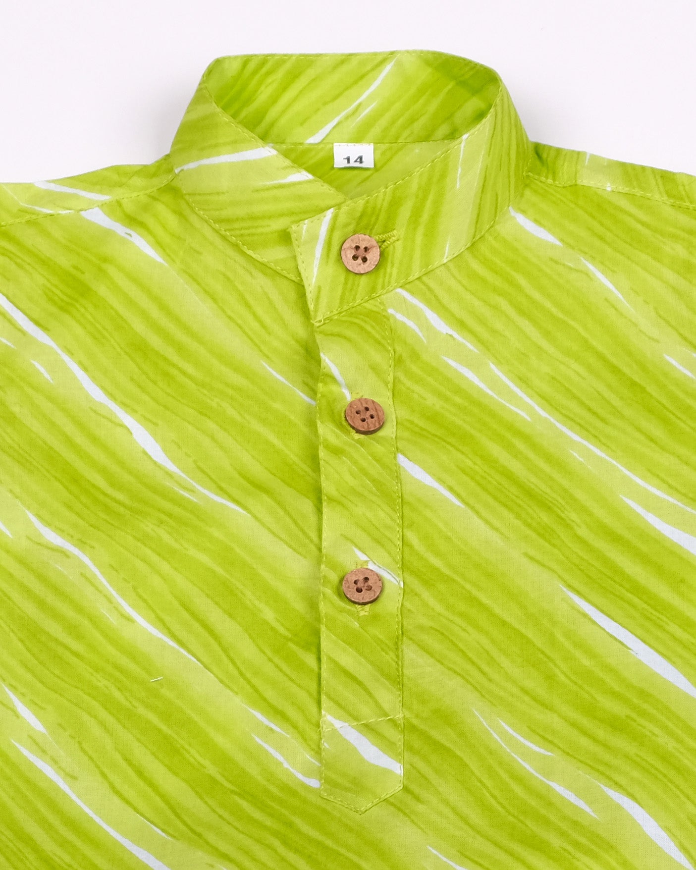 Parrot Green Three piece (jacket, kurta and pajama) set for boys