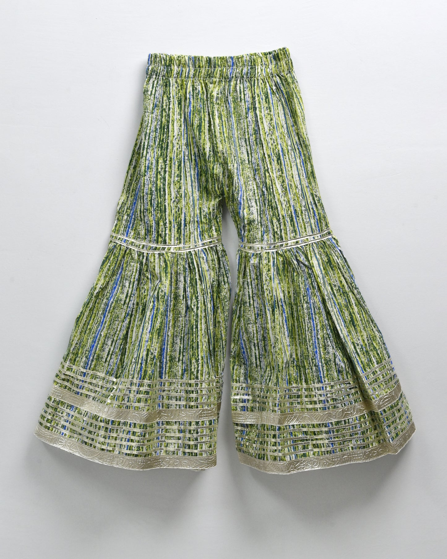 Green pure cotton suit with garara and duppata