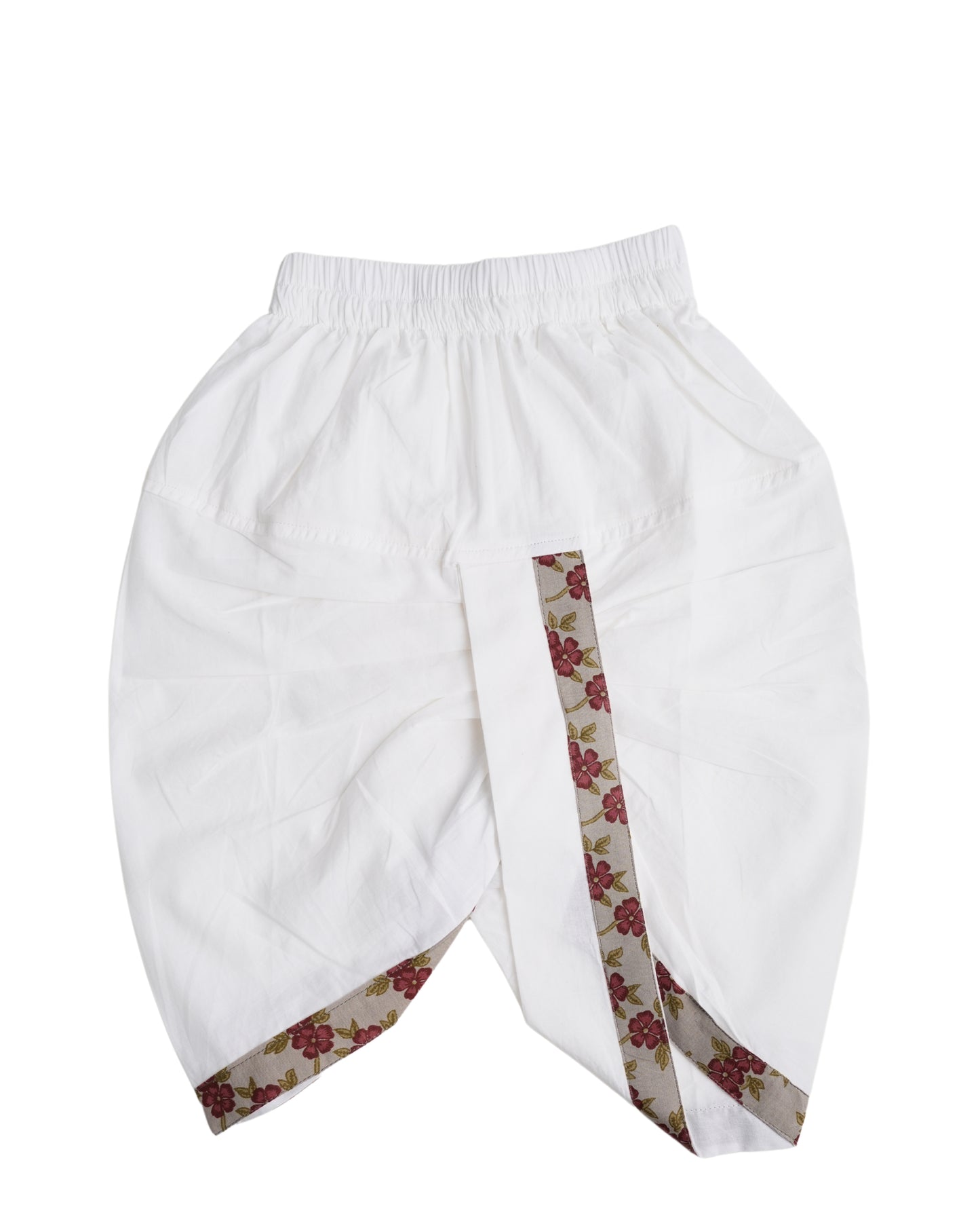 Smoky mehroon bloom pure cotton kurta and dhoti
