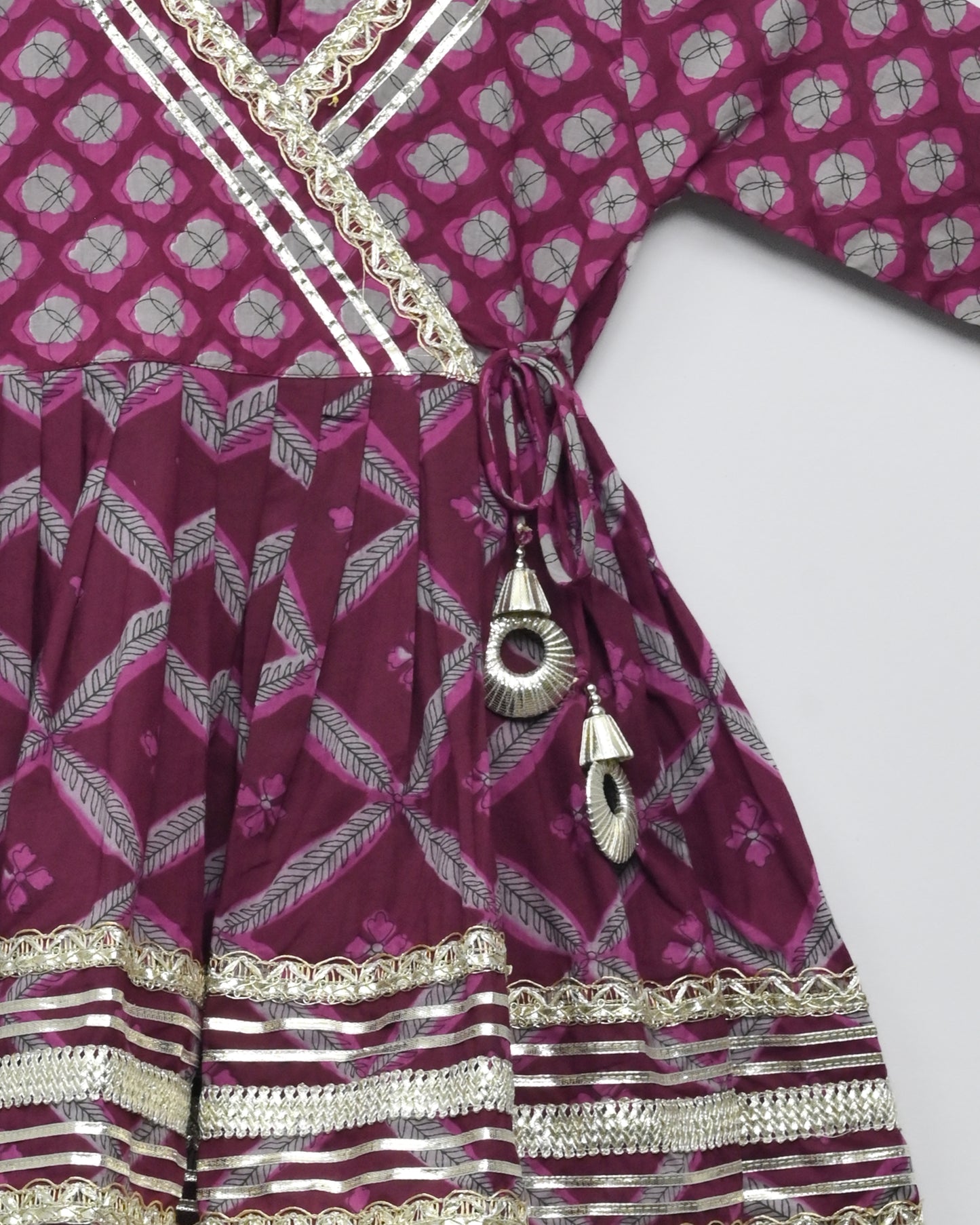 Purple heart pure cotton suit with garara and duppata