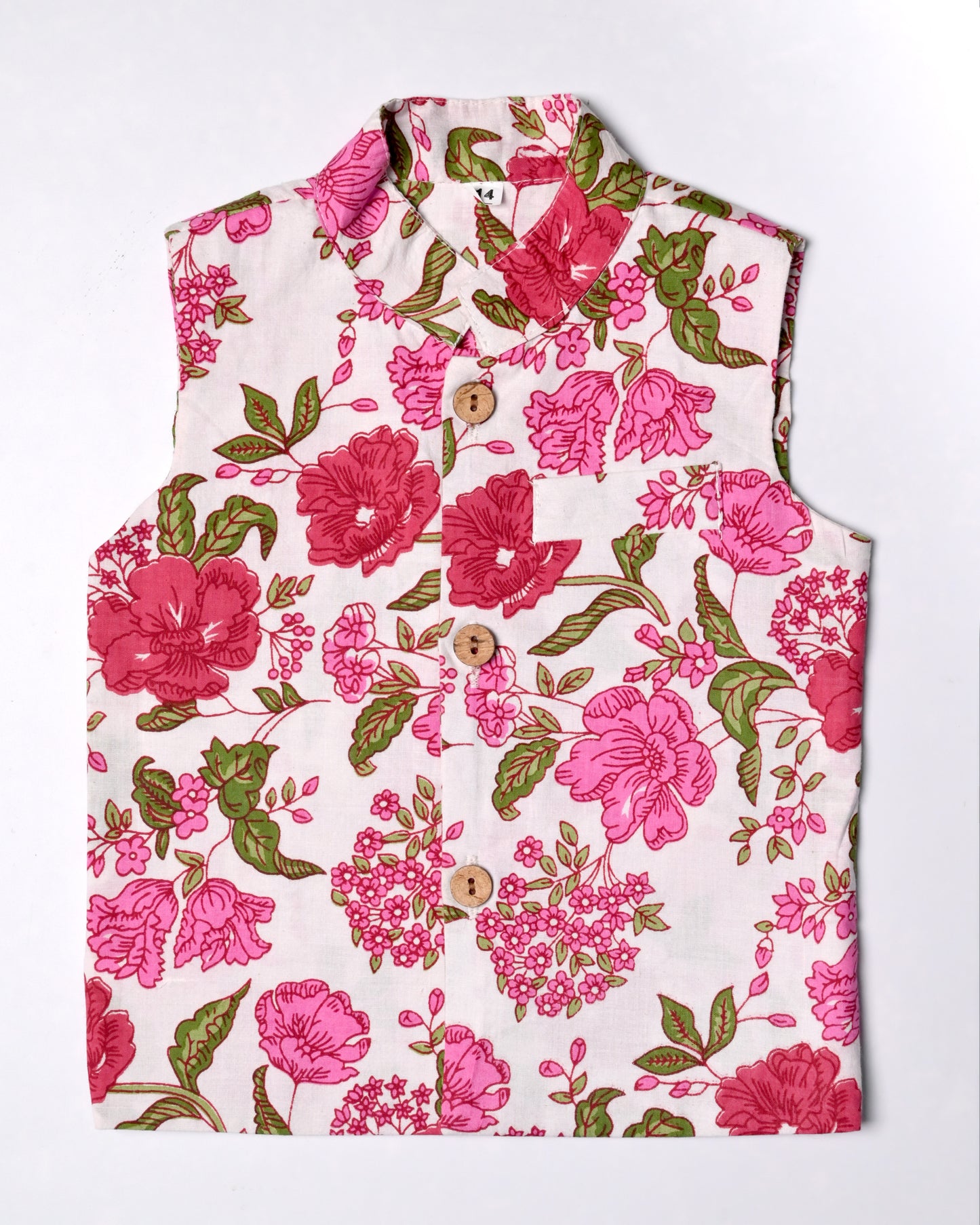 Rosey floral Three piece (jacket, kurta and pajama) set for boys