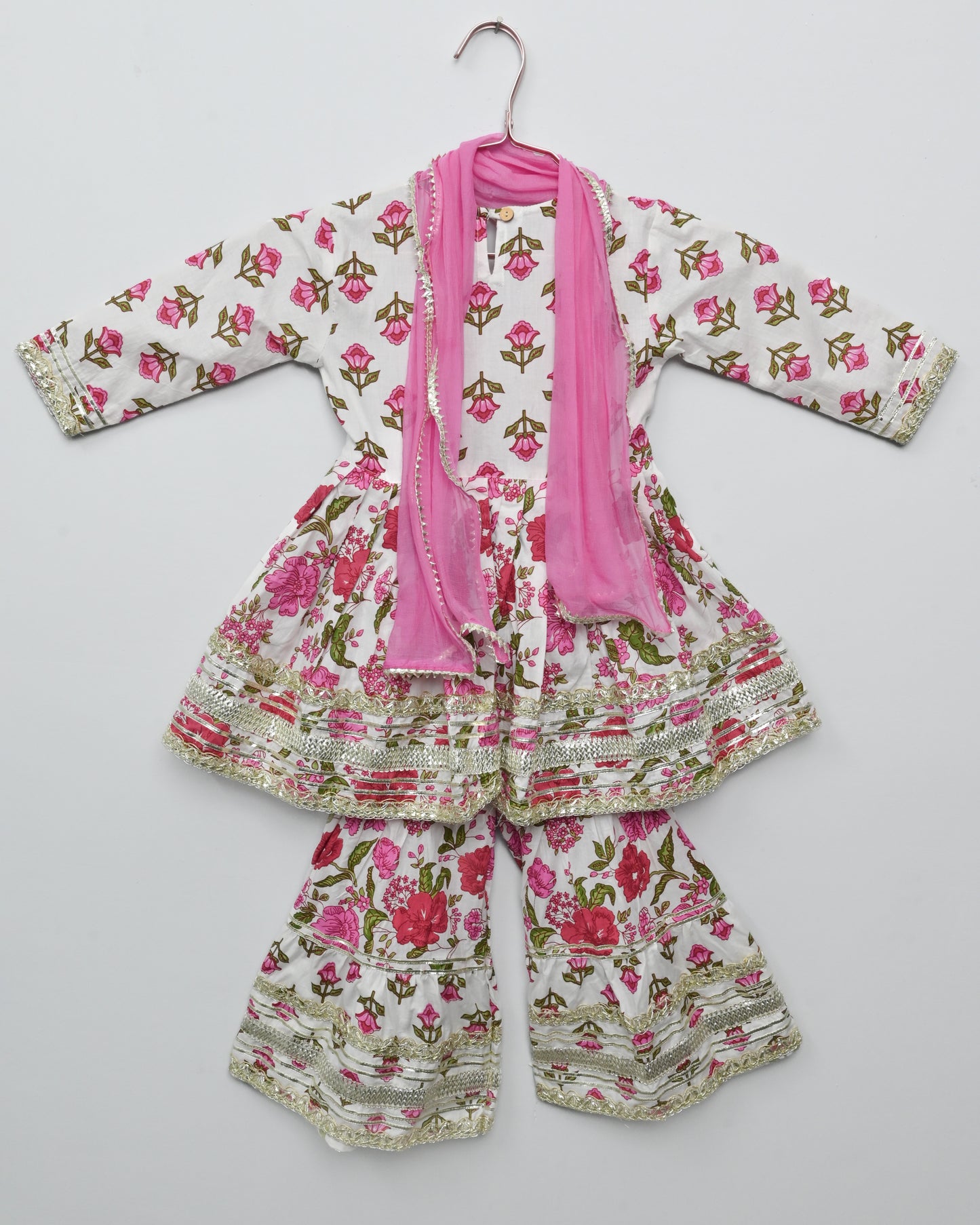 Rosey floral garara set with duppata