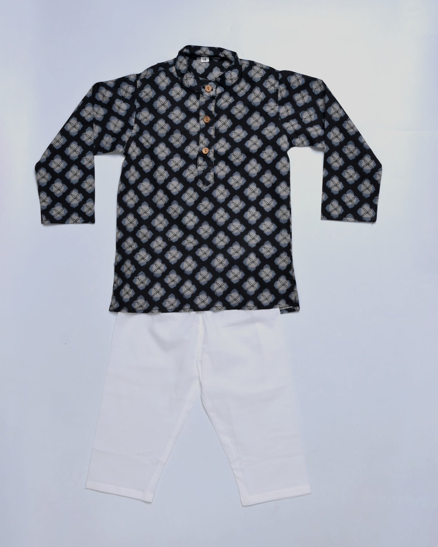 Darkest blue Three piece (jacket, kurta and pajama) set for boys