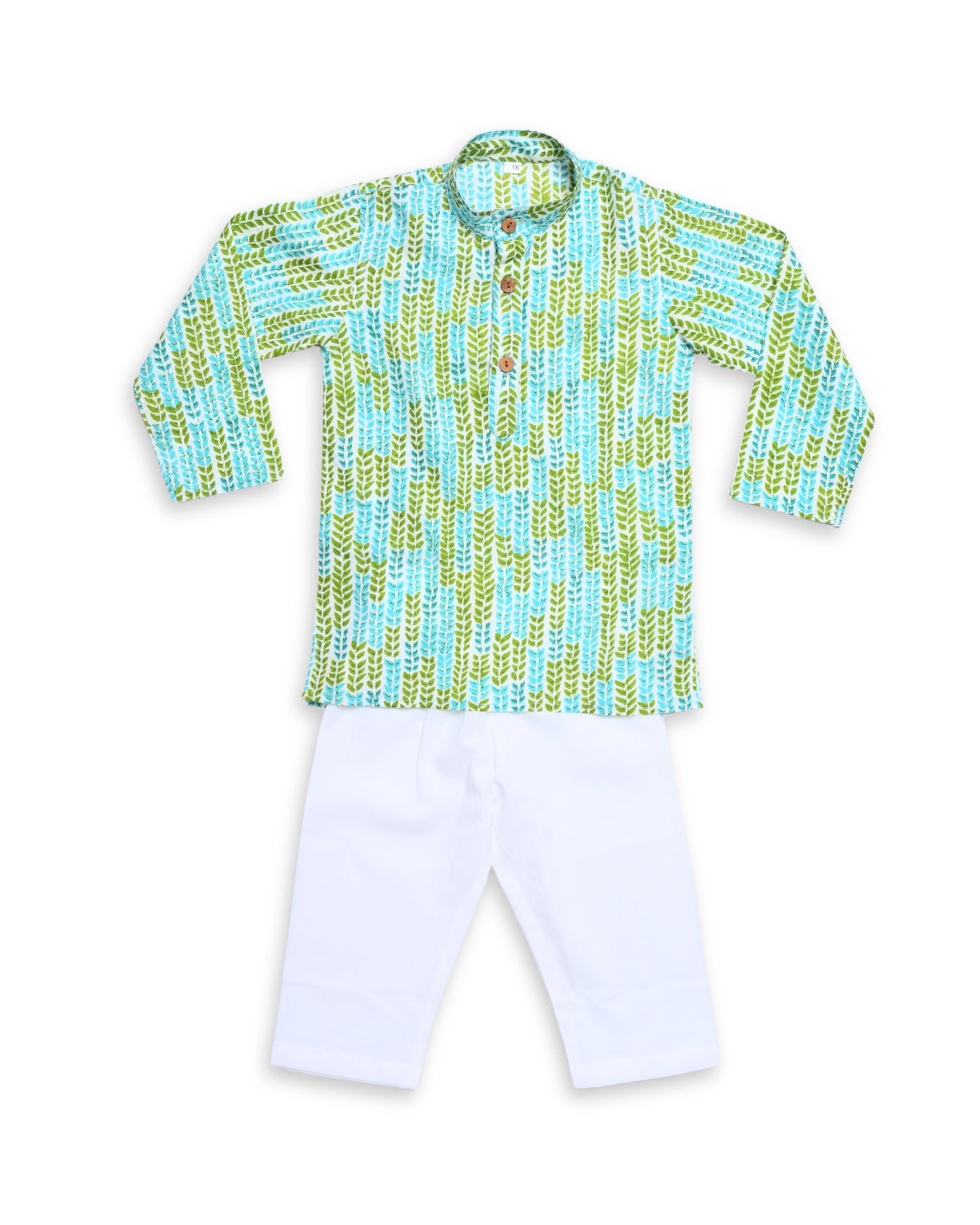 Blue Pea Three piece (jacket, kurta and pajama) set for boys