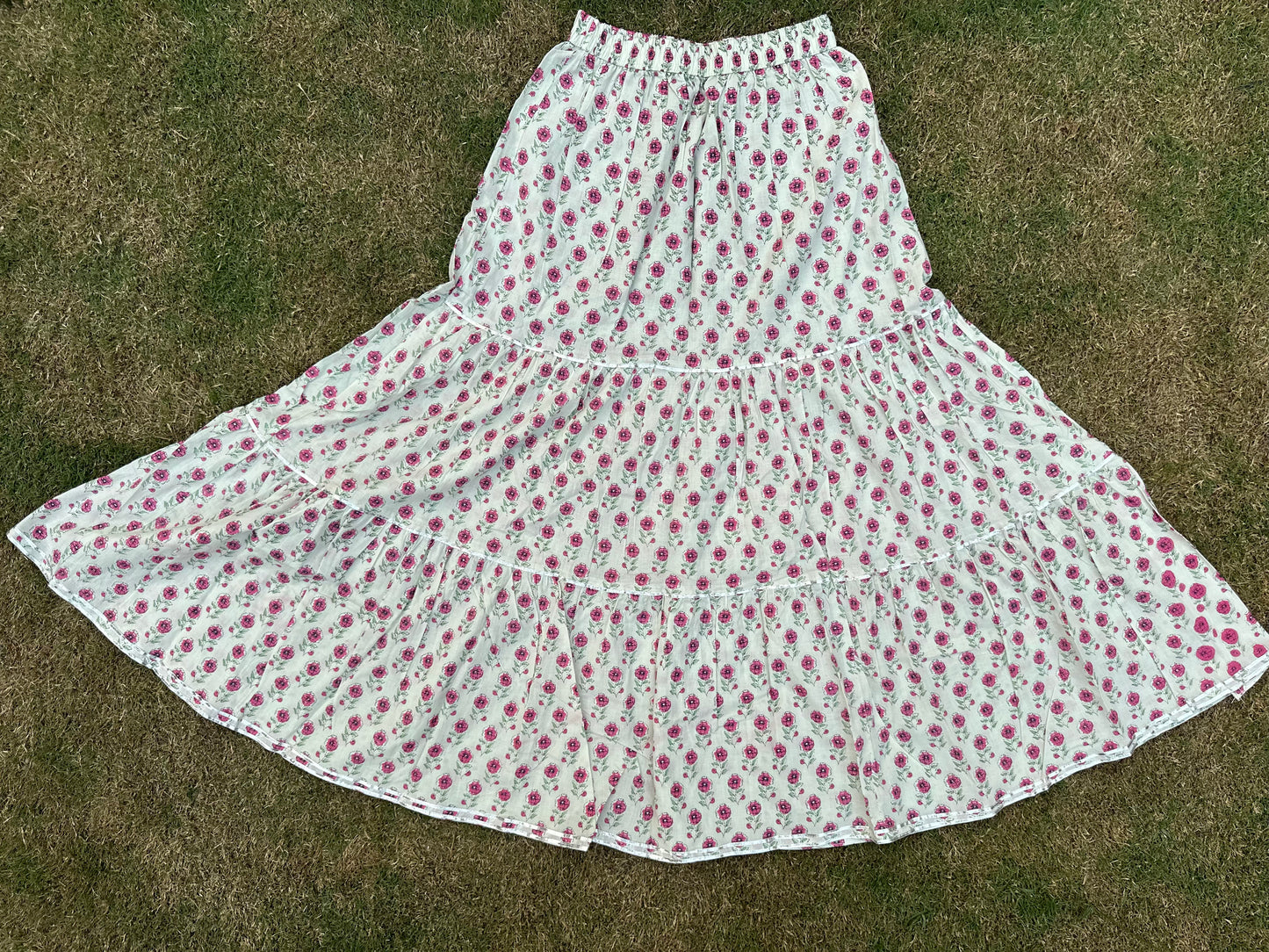 Pink Rose floral pure cotton lehenga with duppata -age group 6 months to 18 years