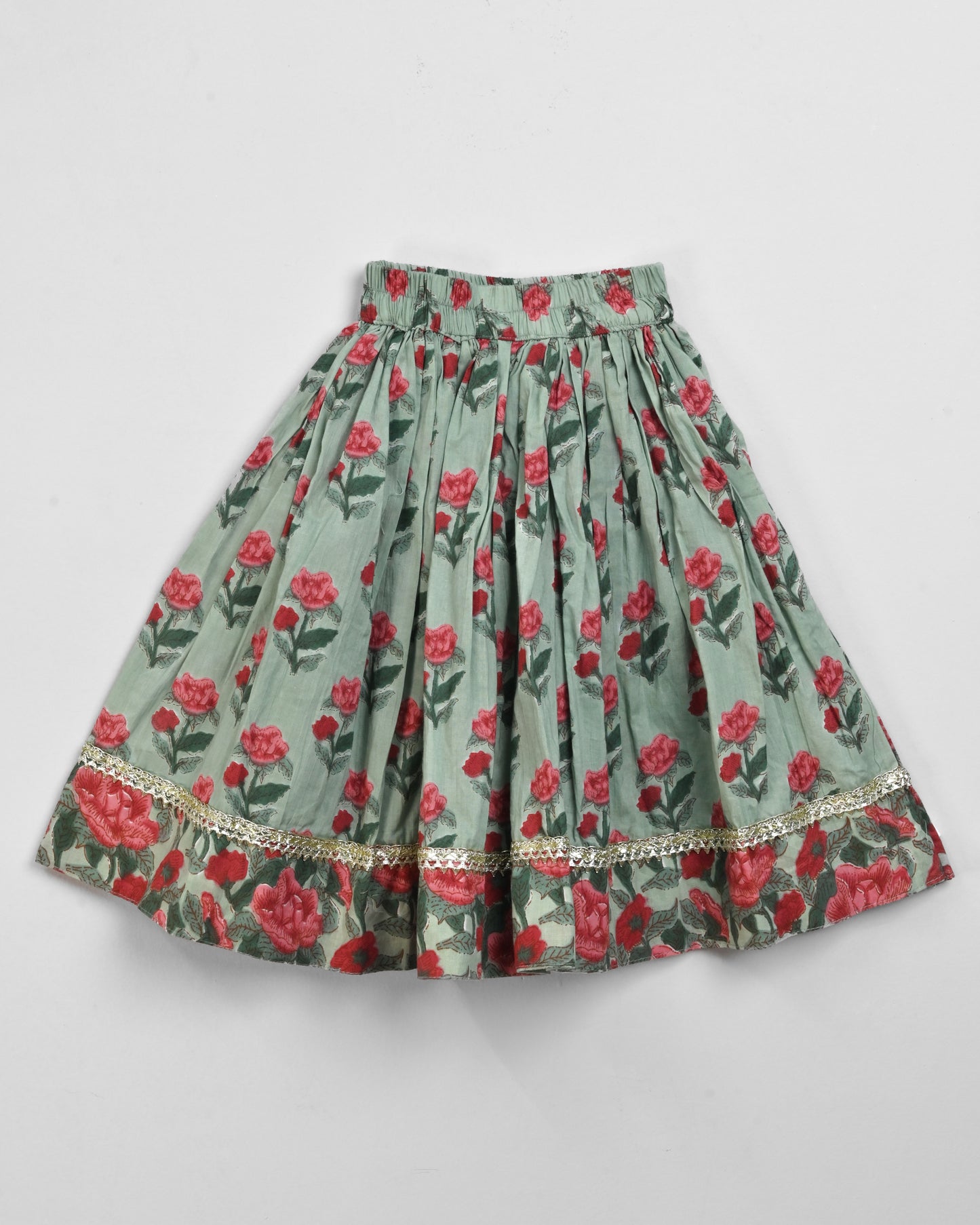 Frost Rose Lehenga in pure cotton