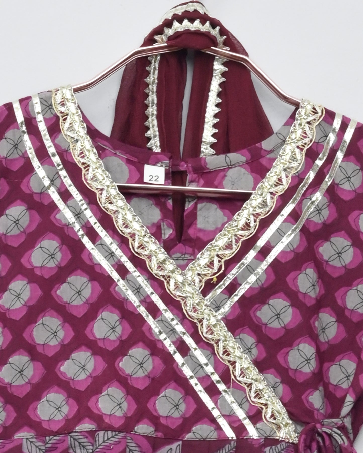 Purple heart pure cotton suit with garara and duppata