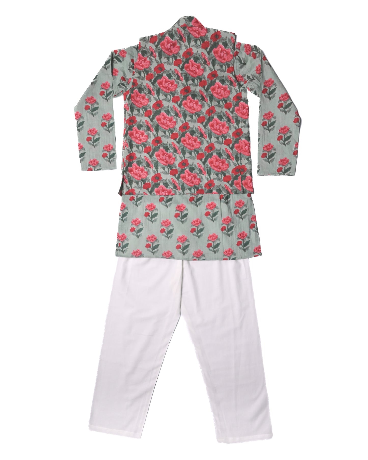 Frost Rose Three piece (jacket, kurta and pajama) set for boys