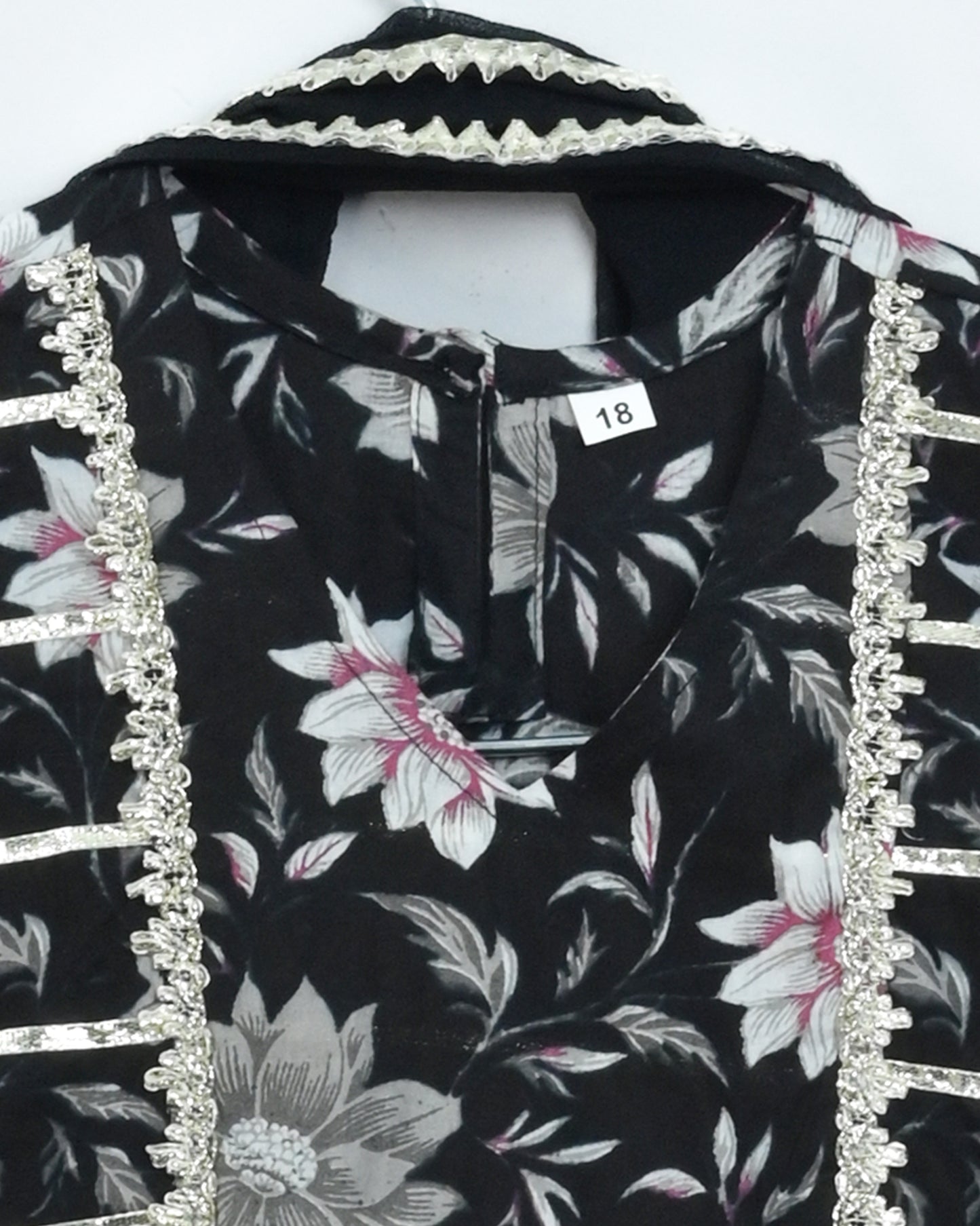 Black floral garara set with duppata