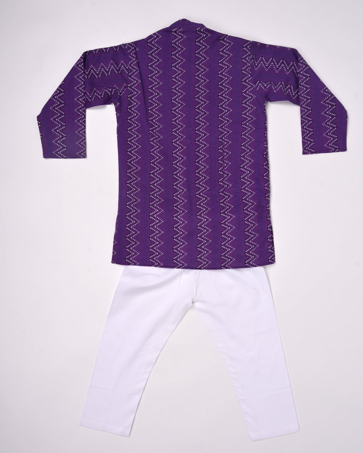 Purple Navaab Three piece (jacket, kurta and pajama) set for boys