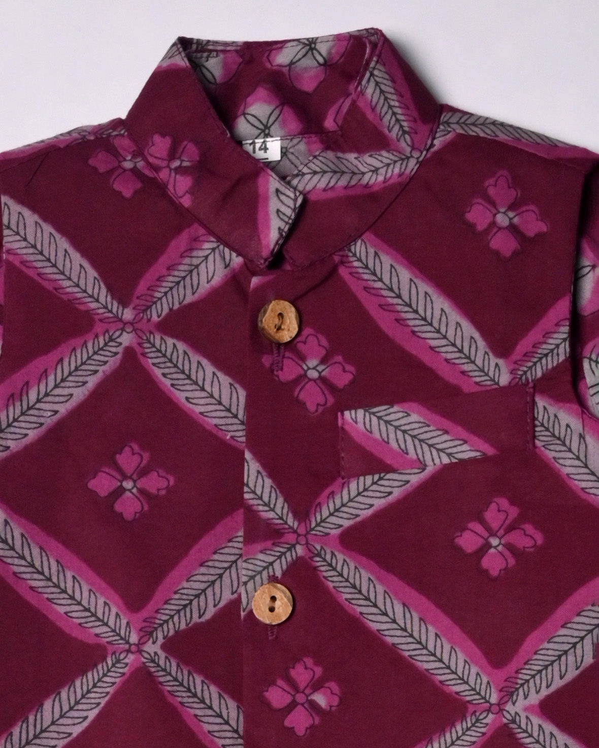 Purple Heart Three piece (jacket, kurta and pajama) set for boys