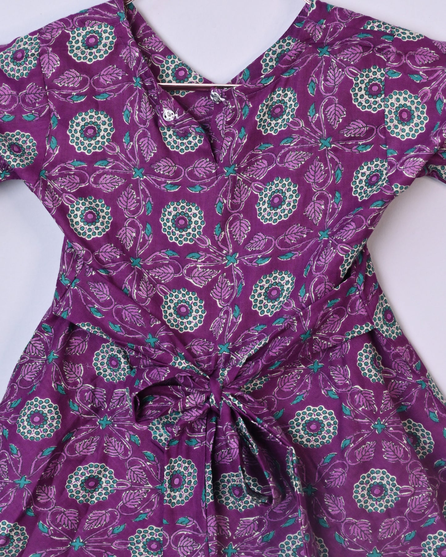 Purple majesty coord set for girls in pure cotton