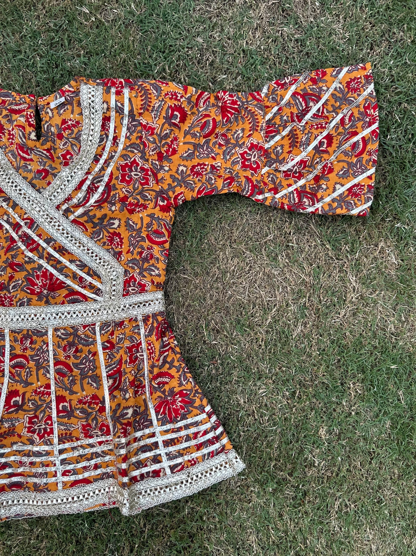Orange garara pure cotton girls suit -age group 1 -18 years