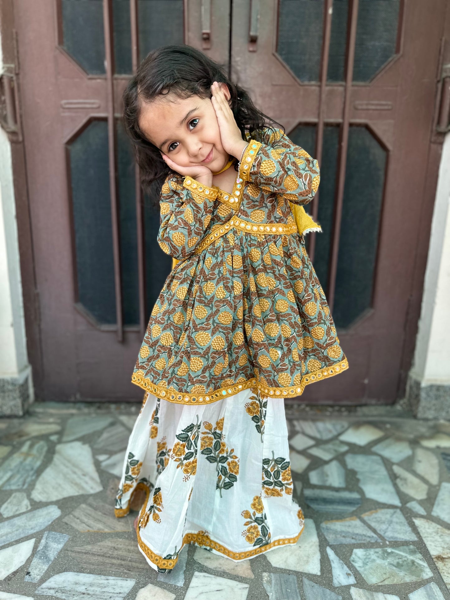 Honey bee kids ethnic wear pure cotton lehenga set-age 6 months to 18 years