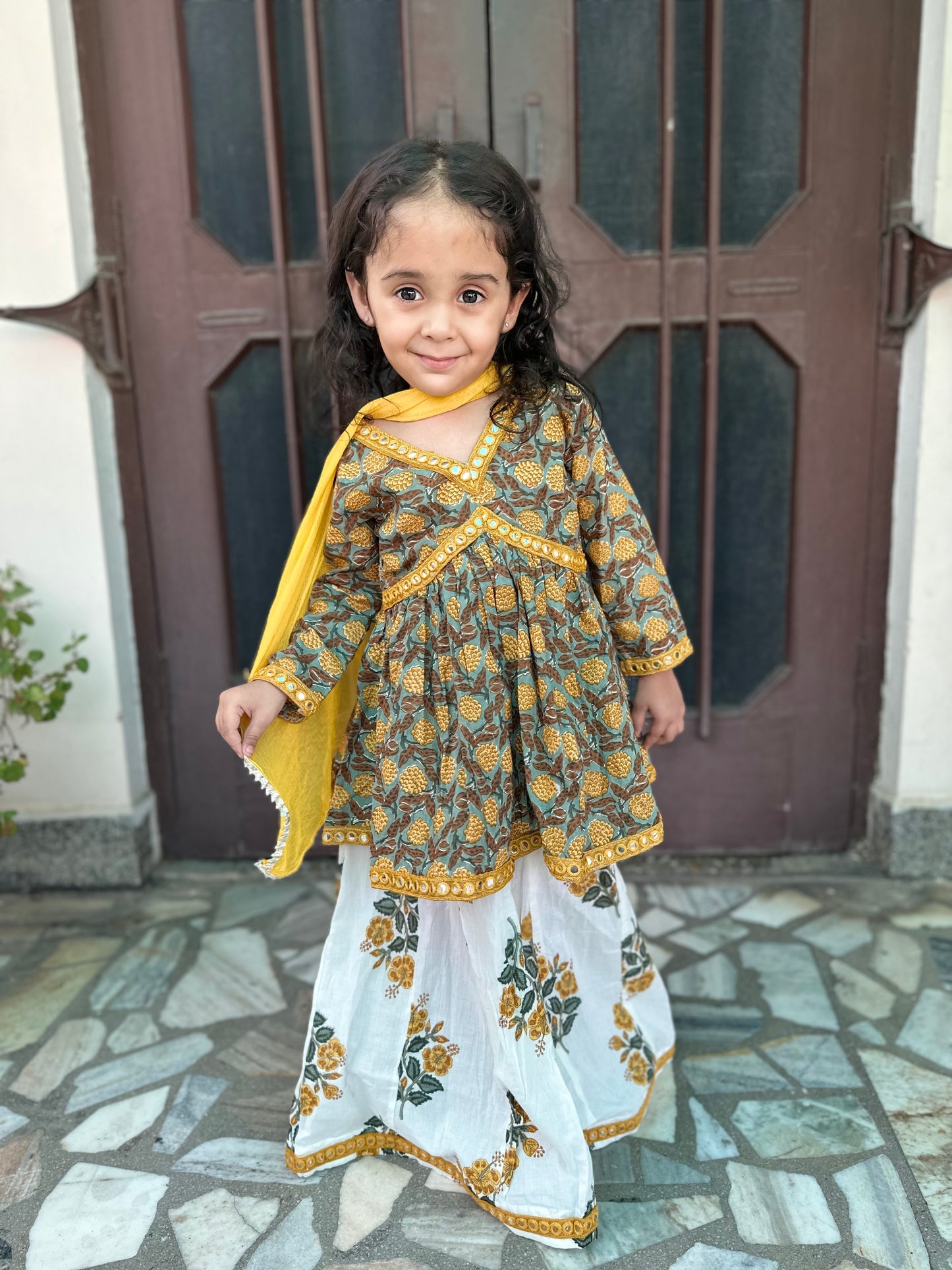 Honey bee kids ethnic wear pure cotton lehenga set-age 6 months to 18 years