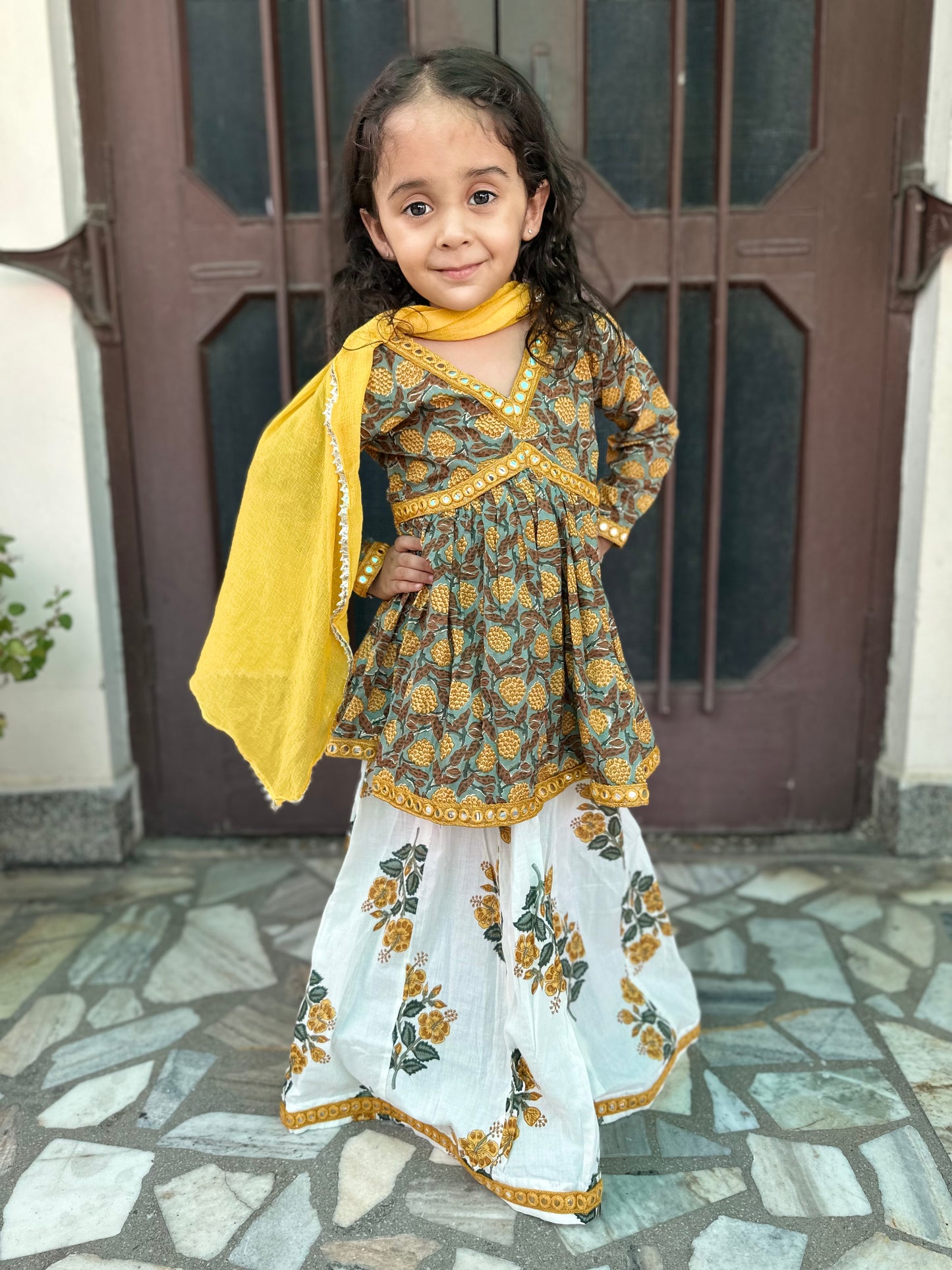 Honey bee kids ethnic wear pure cotton lehenga set-age 6 months to 18 years