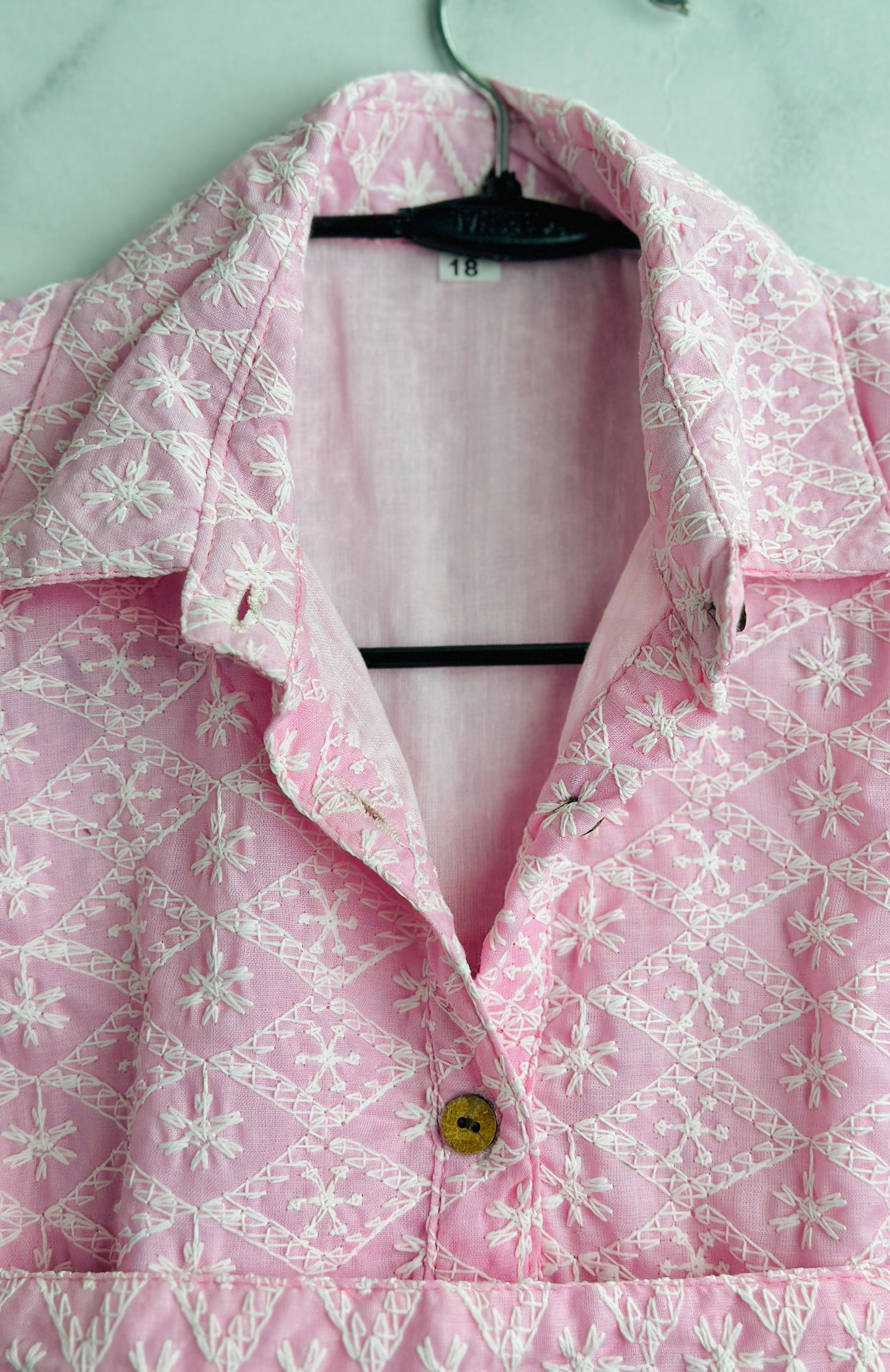 Baby pink Chikankari coord set for girls