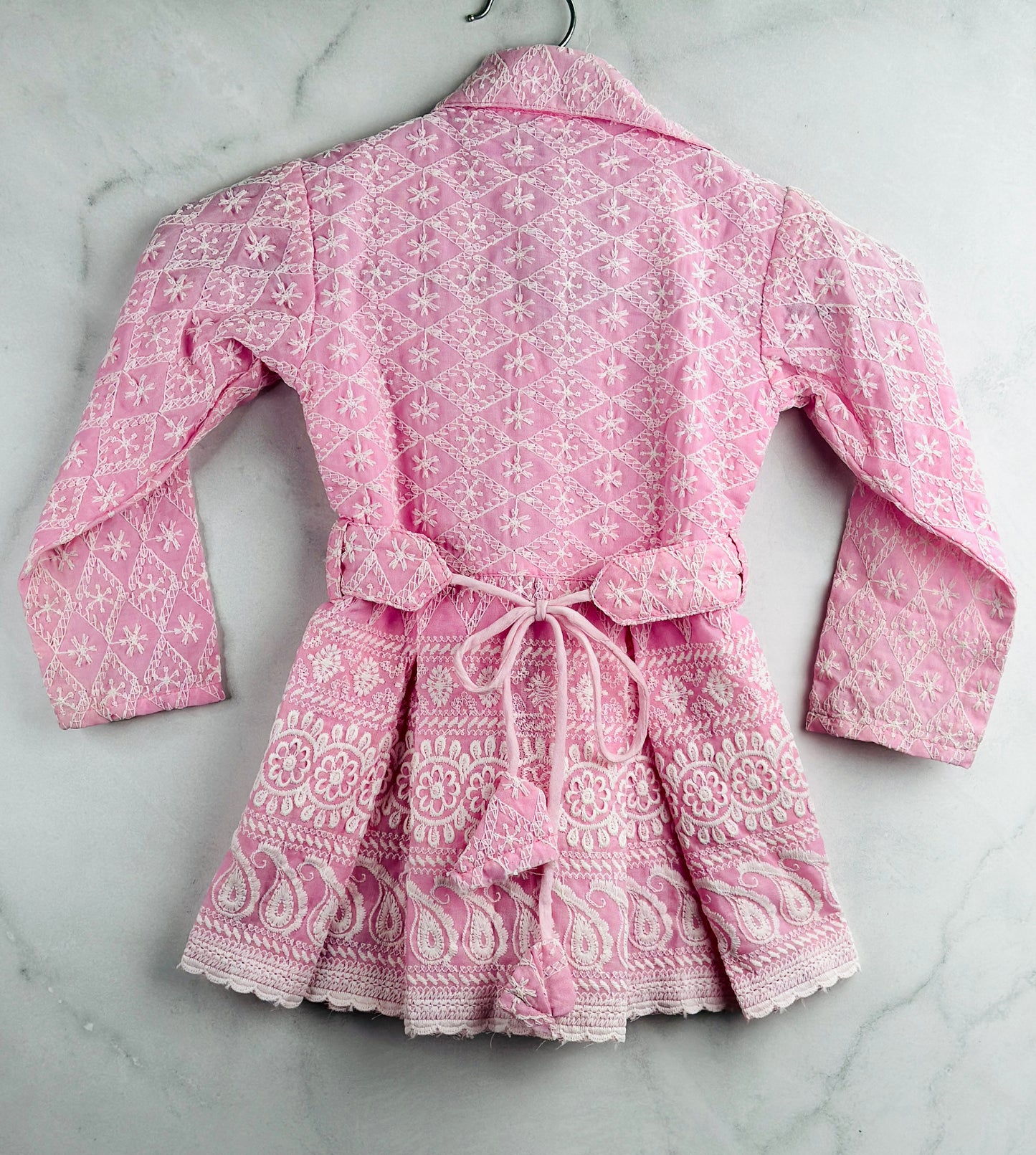 Baby pink Chikankari coord set for girls