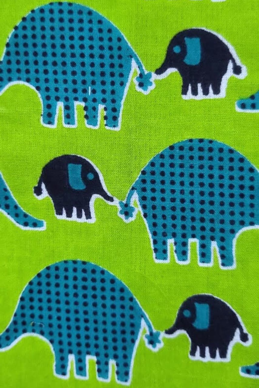Green Blue Elephant Kids Pure Cotton Bag Nightsuit