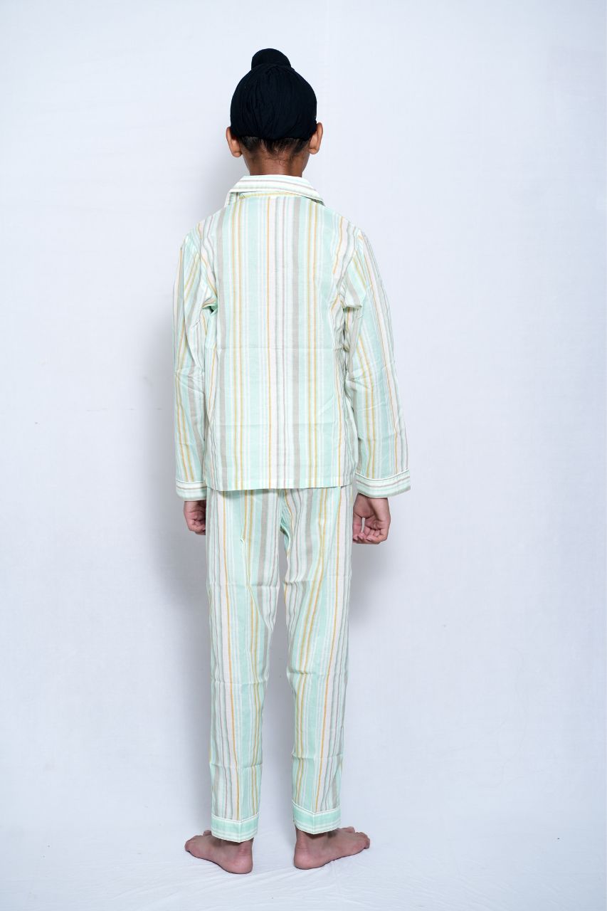 English Stripe Bag Premium Nightsuit For Kids