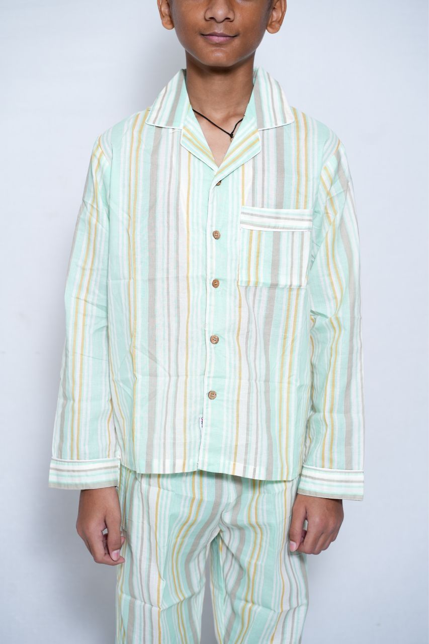 English Stripe Bag Premium Nightsuit For Kids