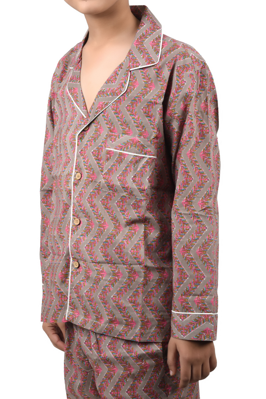 Grey Pink Ziggy Kids Bag Premium Nightwear