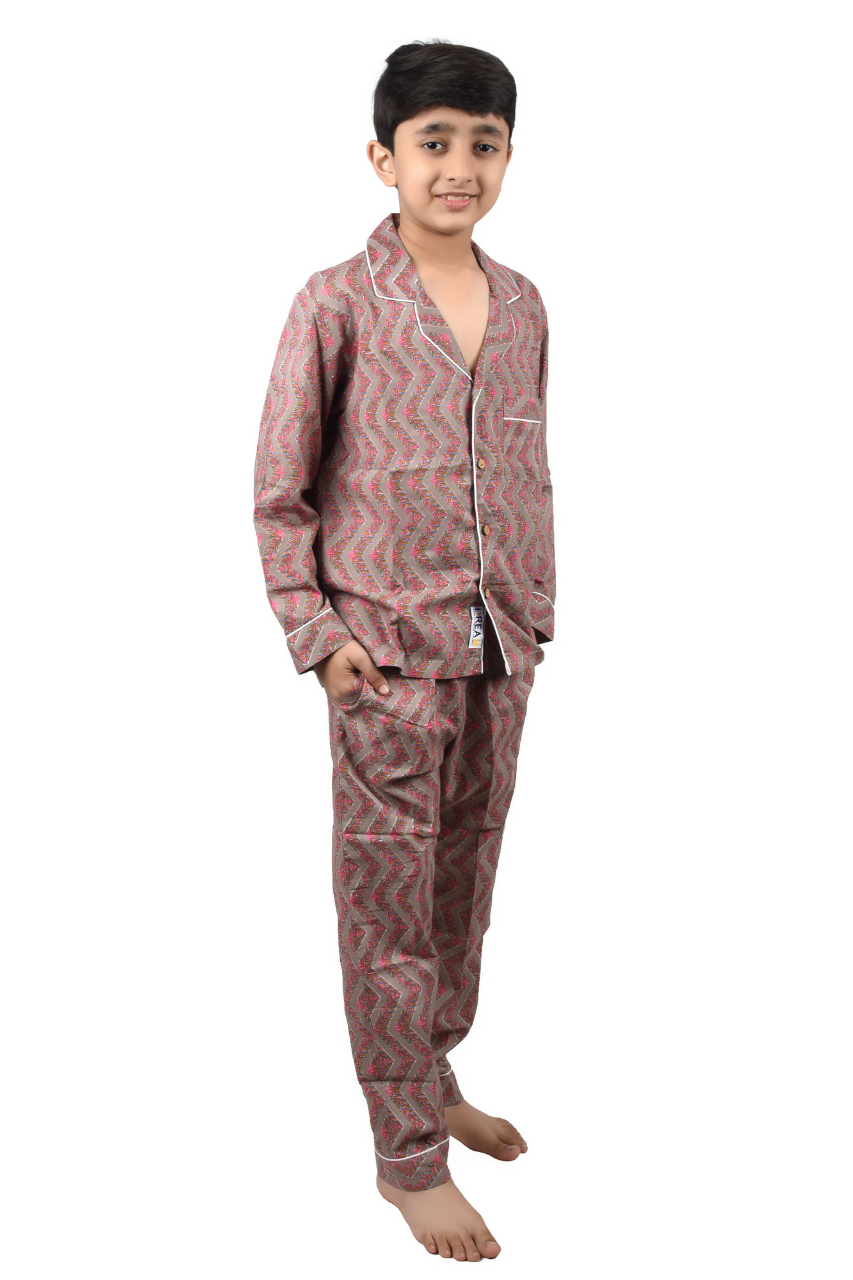 Grey Pink Ziggy Kids Bag Premium Nightwear
