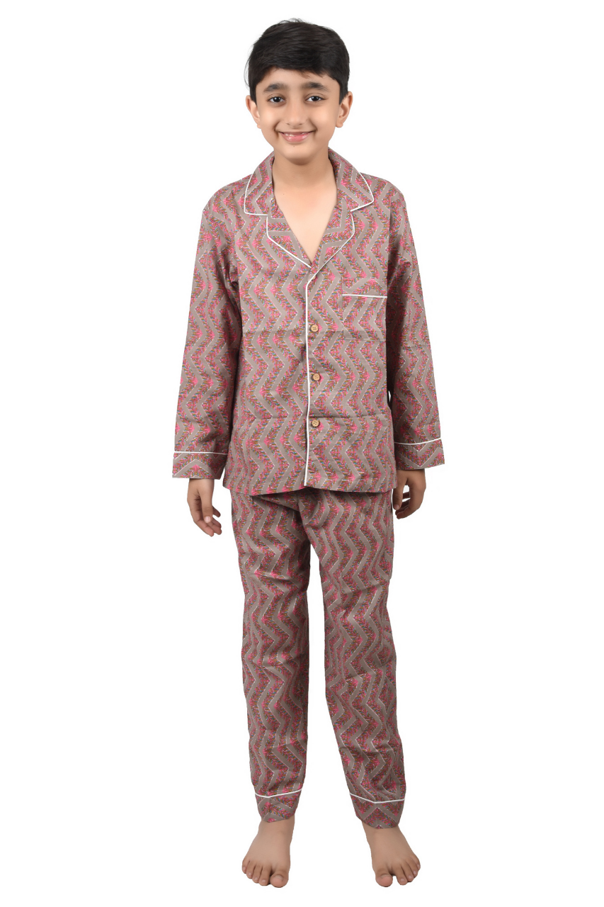 Grey Pink Ziggy Kids Bag Premium Nightwear