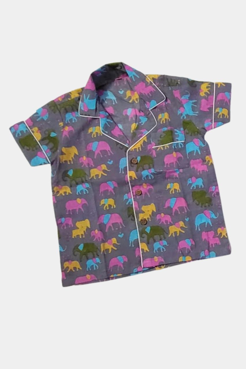 Colorful Elephant Kids Pure Cotton Bag Nightsuit