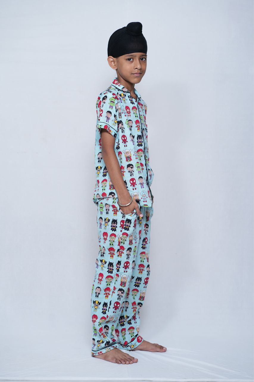 Superhero Unisex Pure cotton Nightsuit