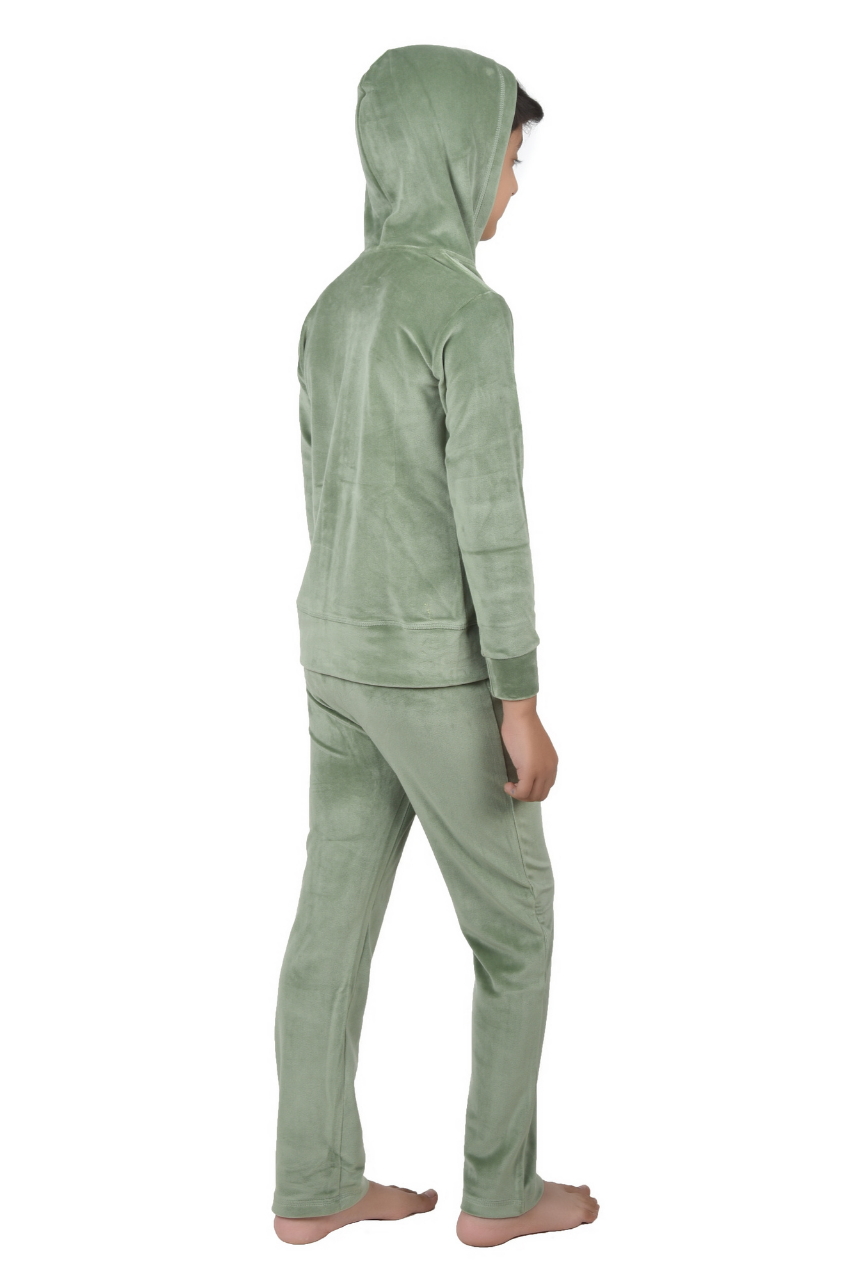 Light Green Velvet Unisex Co-ord Set