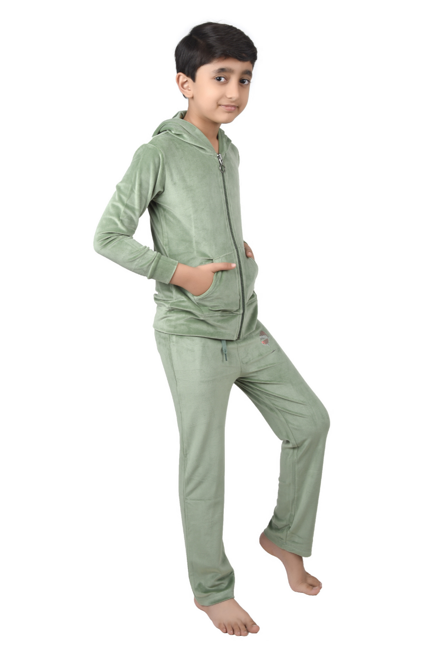 Light Green Velvet Unisex Co-ord Set