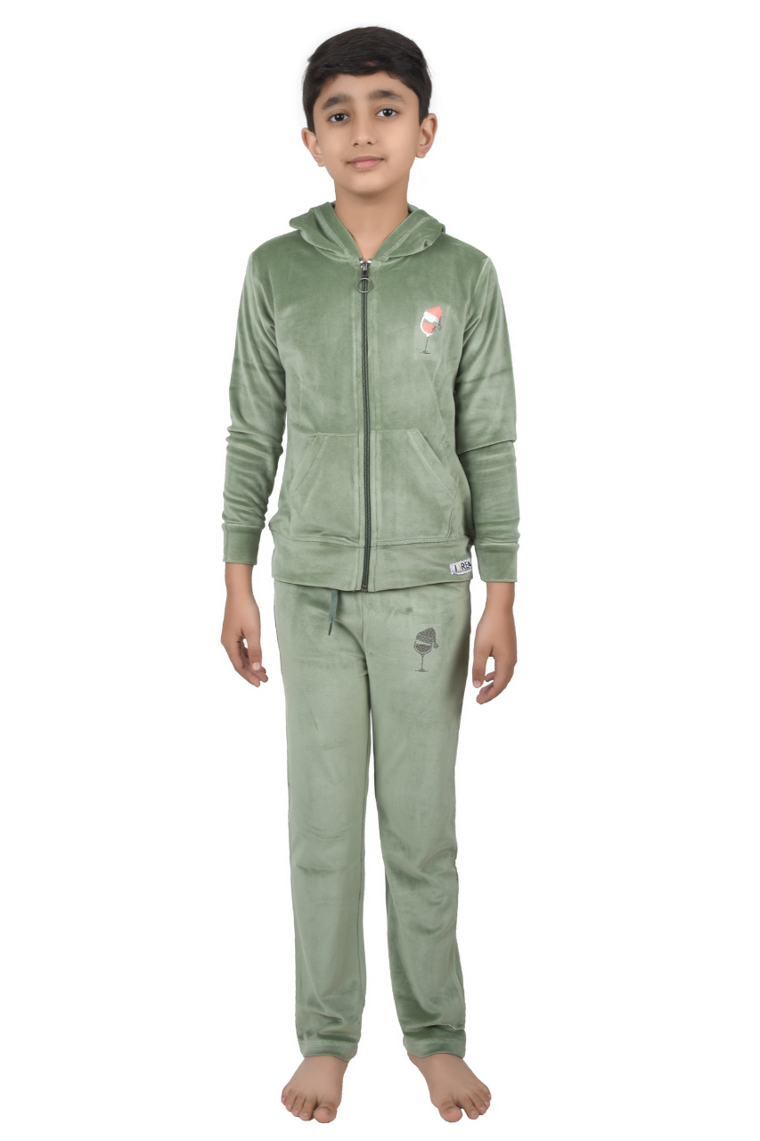 Light Green Velvet Unisex Co-ord Set