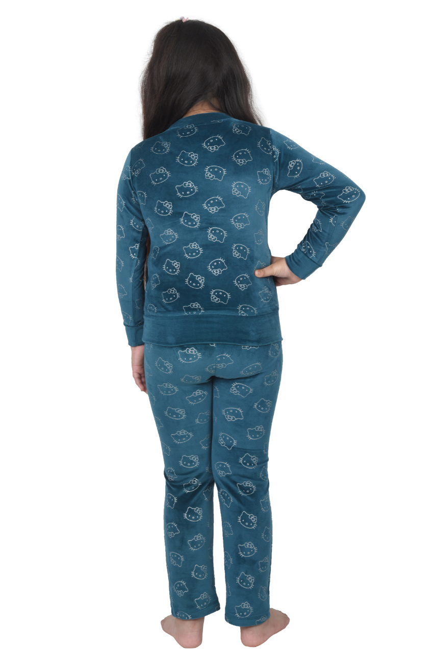 Peacock Blue Velvet Unisex Co-ord Set