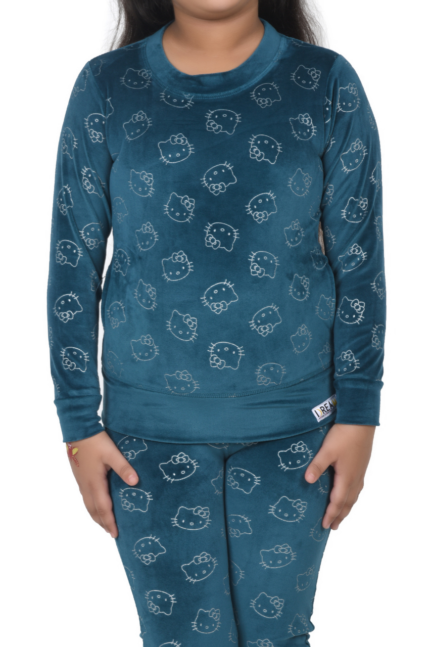 Peacock Blue Velvet Unisex Co-ord Set