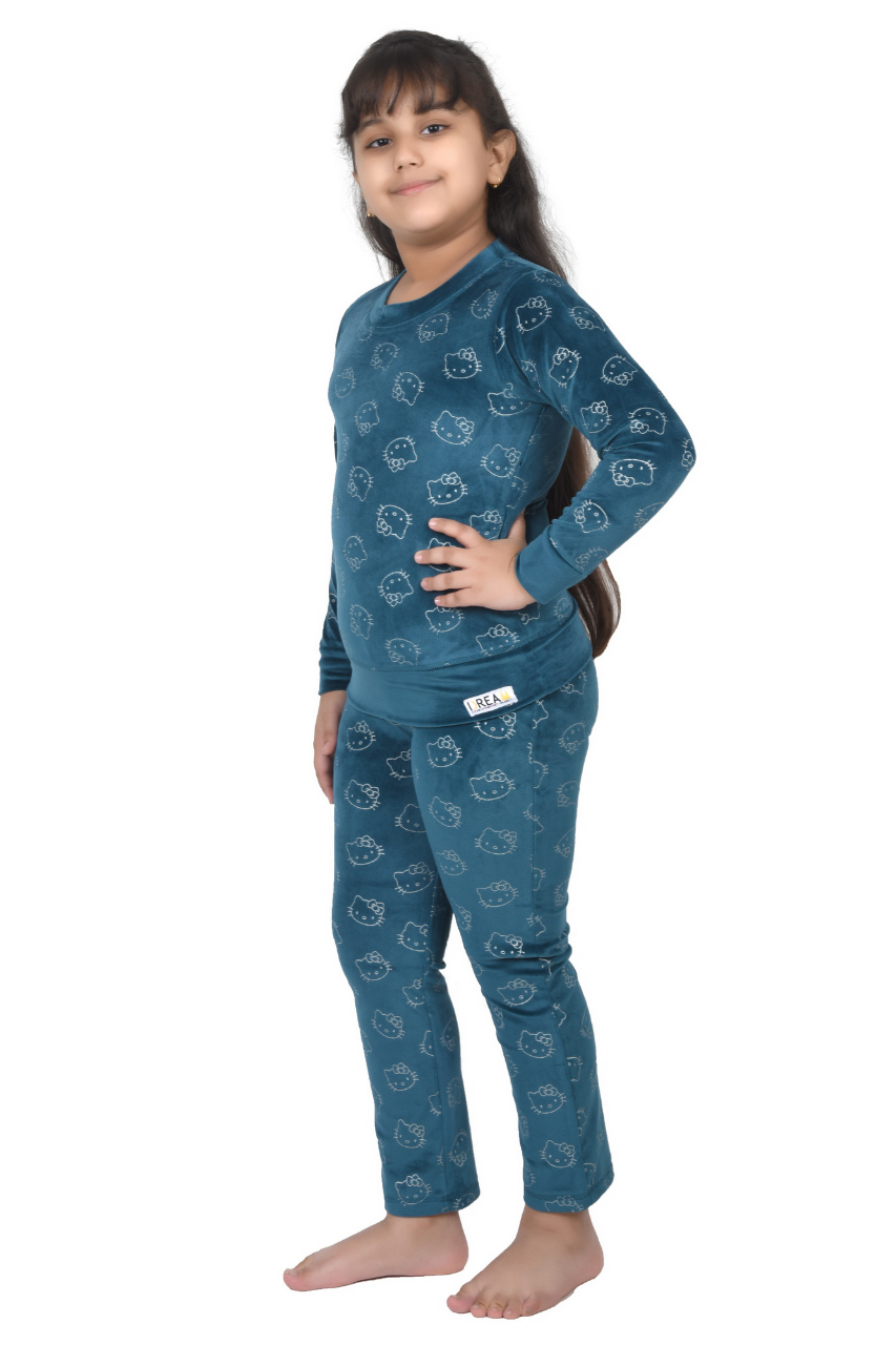 Peacock Blue Velvet Unisex Co-ord Set