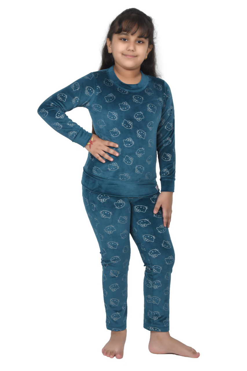 Peacock Blue Velvet Unisex Co-ord Set